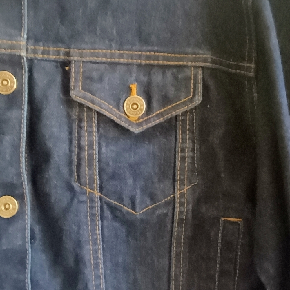 Zana Di Womens Jacket Size L Blue Denim Long Sleeve Metal Button Up Collared - Picture 6 of 13